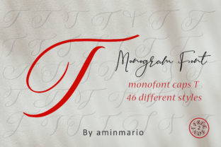 Monogram T Monofont Caps T: A Script Font for Editorial Headers and Branding